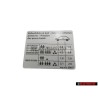 VW Original Kennschild Für Reifendruck - 6Q0010300F