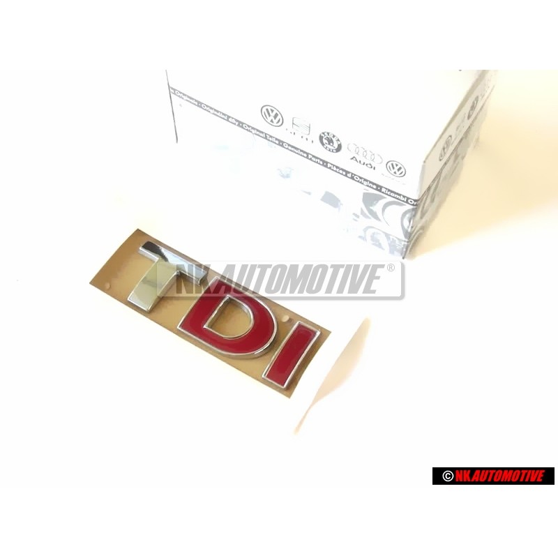 VW Original TDI Hinten Schriftzug Emblem Logo Chrom Rot Golf 4 - 3B0853675ACGQF