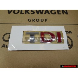 VW Original TDI Hinten Schriftzug Emblem Logo Chrom Rot Golf 4 - 3B0853675ACGQF