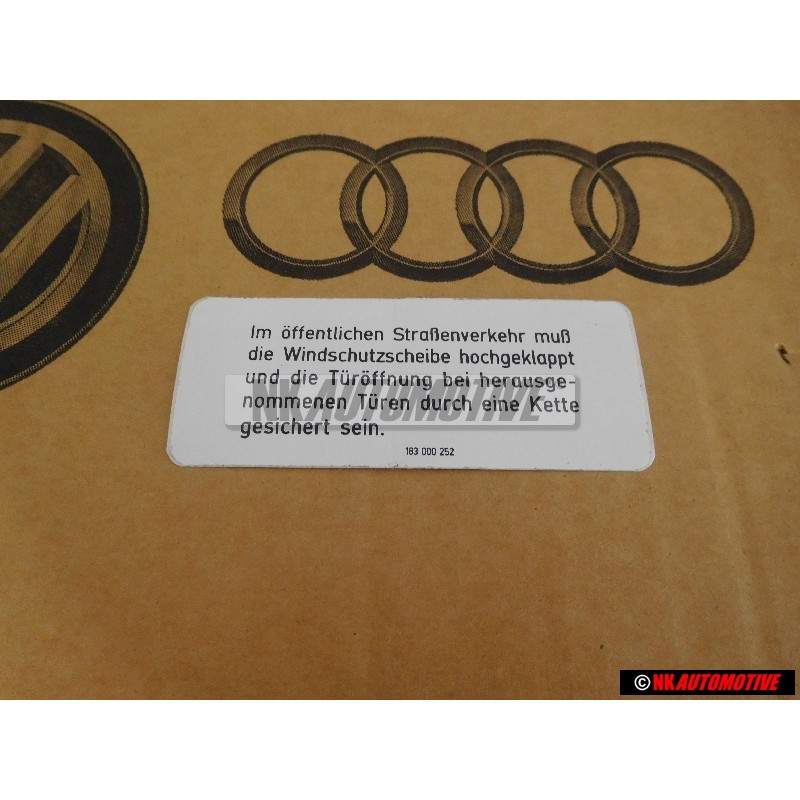 VW Original Hinweisschild - 183000252
