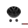 VW Original SET Kofferraumabzeichen Emblem Schwarz & Clips - Golf MK2 1989-1992