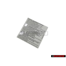 VW Original Kennschild -Achtung- Sicherheitshinweise - 1T0010342R