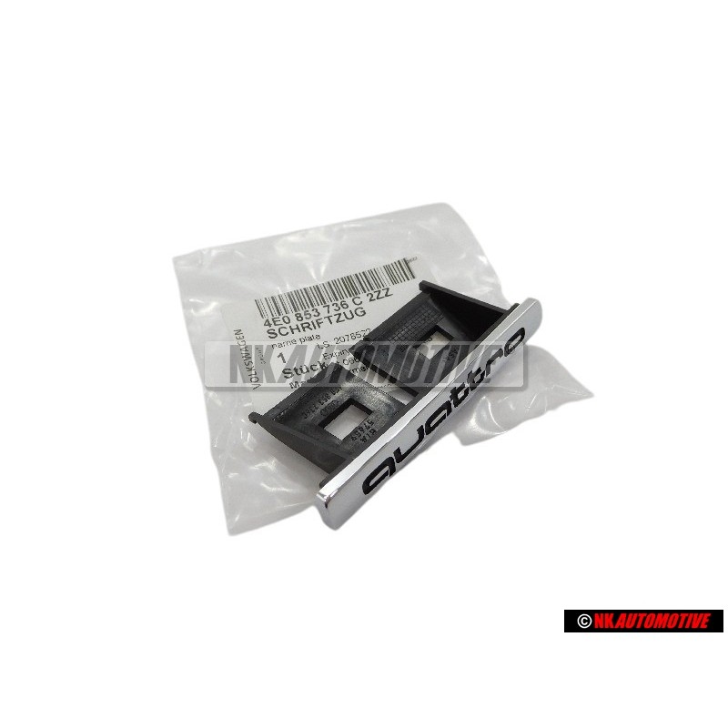 Audi Original QUATTRO Vorne Kühlergrill Emblem Schriftzug Chrom - 4E0853736C 2ZZ