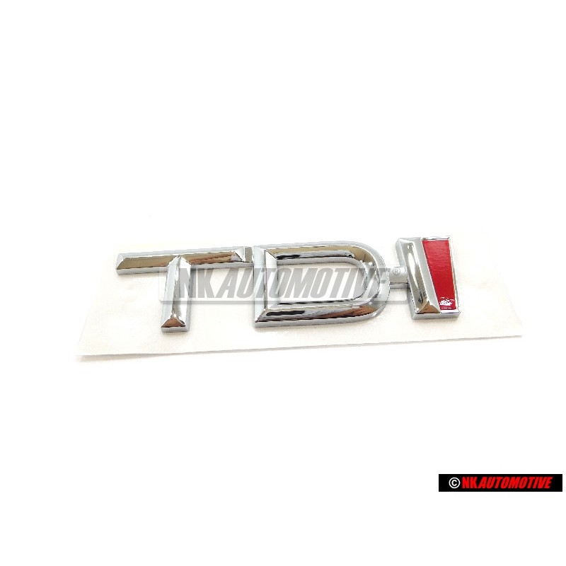 Audi Original TDI Hinten Schriftzug Emblem Logo Chrom Rot - 4A9853737 2ZZ