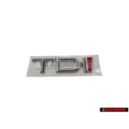 Audi Original TDI Hinten Schriftzug Emblem Logo Chrom Rot - 4A9853737 2ZZ