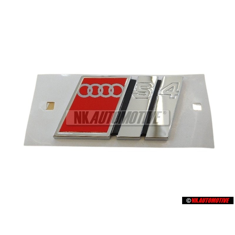 Audi Original S4 Hinten Schriftzug Emblem Logo Chrom Rot - 8D5853737G 2ZZ