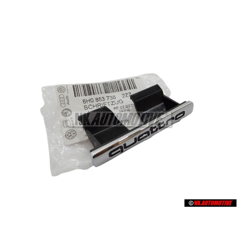 Audi Original QUATTRO Vorne Kühlergrill Emblem Schriftzug Chrom - 8H0853736 2ZZ