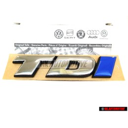 VW Original TDI Hinten Schriftzug Emblem Logo Chrom Blau - 7D0853675C HCE