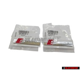 2x Audi Original S-LINE Seite Schriftzug Emblem Logo Chrom Rot - 8N0853601A