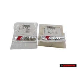 2x Audi Original DTM Seite Schriftzug Emblem Logo Chrom Rot - 8E0853601A
