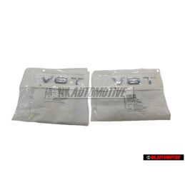 2x Audi Original V6T Seitenleiste Schriftzug Emblem Logo Chrom - 8K0853601