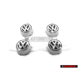 4x VW Original Radzierkappe Chromfarben-Metallic - 2D0601149C 091