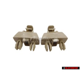 2x VW Original Retainer For Sun Visor Corn Silk Beige - 1S0857561 95T