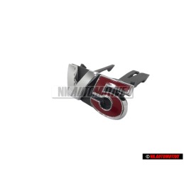 VW Original V5 Vorne Kühlergrill Emblem Schriftzug Chrom Rot - 1J5853679D GQF
