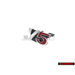 VW Original V5 Vorne Kühlergrill Emblem Schriftzug Chrom Rot - 1J5853679D GQF