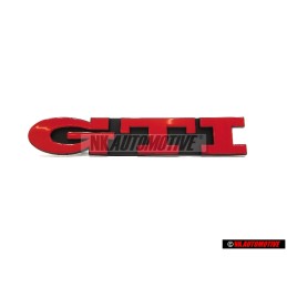 VW Original GTI Vorne Kühlergrill Emblem Schriftzug Rot - 1H6853679E QN5