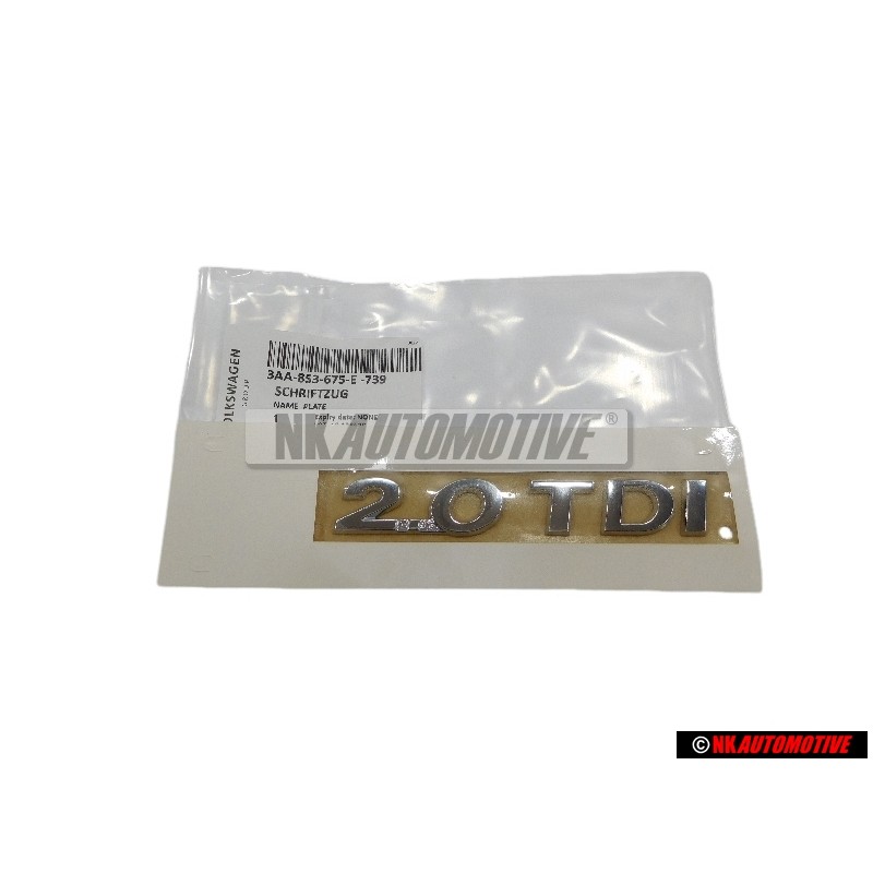 VW Original 2.0 TDI Hinten Schriftzug Emblem Logo Chrom - 3AA853675E 739