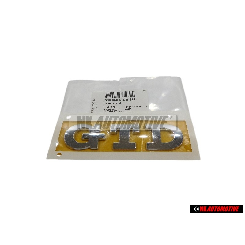 VW Original GTD Hinten Schriftzug Emblem Logo Chrom - 5G0853675R 2ZZ