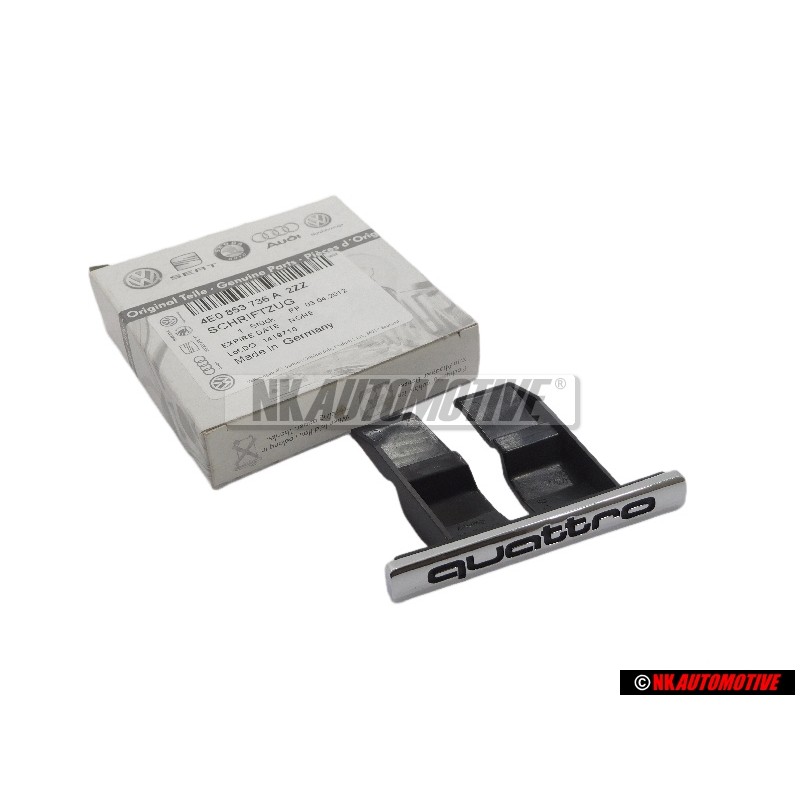 Audi Original QUATTRO Vorne Kühlergrill Emblem Schriftzug Chrom - 4E0853736A 2ZZ