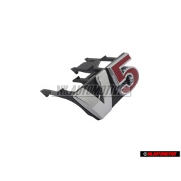 VW Original V5 Vorne Kühlergrill Emblem Schriftzug Chrom Rot - 1J6853679F GQF