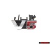 VW Original V5 Vorne Kühlergrill Emblem Schriftzug Chrom Rot - 1J6853679F GQF