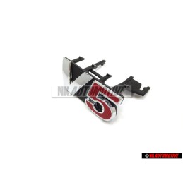 VW Original V5 Vorne Kühlergrill Emblem Schriftzug Chrom Rot - 1J6853679F GQF