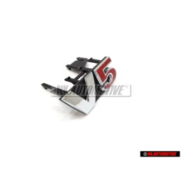 VW Original V5 Vorne Kühlergrill Emblem Schriftzug Chrom Rot - 1J6853679F GQF