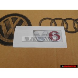 VW Original V6 Hinten Schriftzug Emblem Logo Chrom Rot Golf 4 - 1J0853675AAGQF