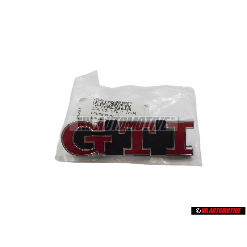 VW Original Golf 7 GTI Vorne Kühlergrill Emblem Schriftzug Rot - 5G0853679P WYR