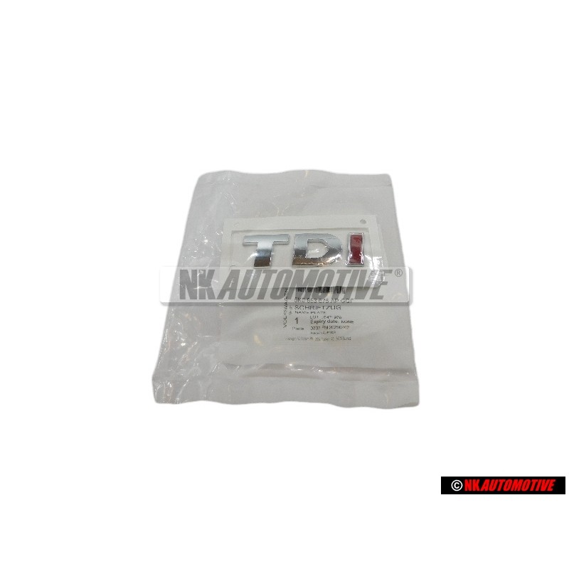 VW Original TDI Hinten Schriftzug Emblem Logo Chrom Rot - 5K0853675APGQF