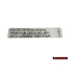 VW Original Kennschild - 034010006C