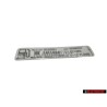 VW Original Kennschild - 037010057R