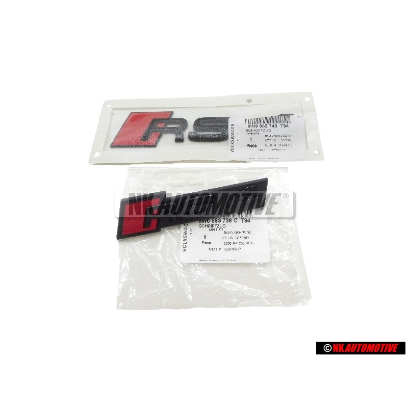 Audi Original SET Logo Schriftzug Emblem Vorne & Hinten Schwarz - RS4 B9 (8W)