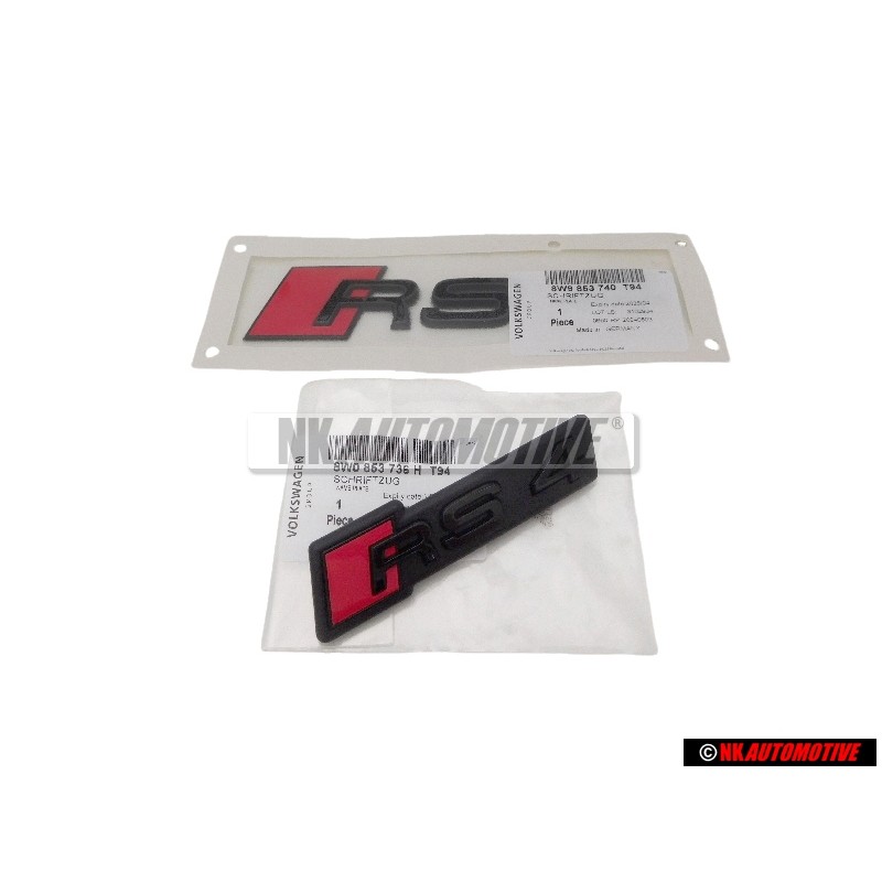 Audi Original SET Logo Schriftzug Emblem Vorne & Hinten Schwarz - RS4 B9.5 (8W)