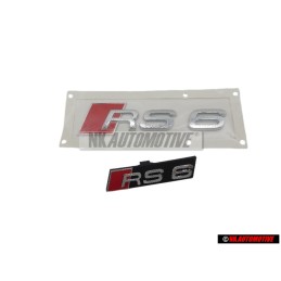 Audi Original SET Zeichen Logo Schriftzug Emblem Vorne & Hinten - RS6 C5 (4B)