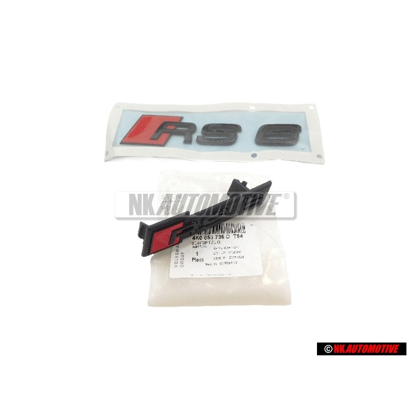 Audi Original SET Zeichen Logo Schriftzug Emblem Schwarz - RS6 C8 (4A)