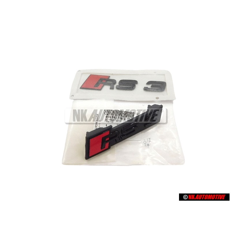 Audi Original SET Zeichen Schriftzug Emblem Vorne & Hinten Schwarz - RS3 FL (8V)