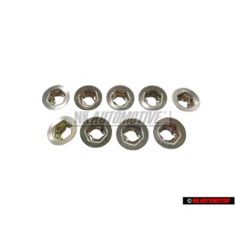 9x VW Original Mutter Laderaumabdeckung Ablage Lautsprecher - N 0386011