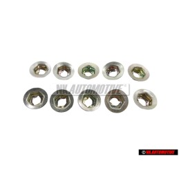 10x VW Original Mutter Laderaumabdeckung Ablage Lautsprecher - N 0386011
