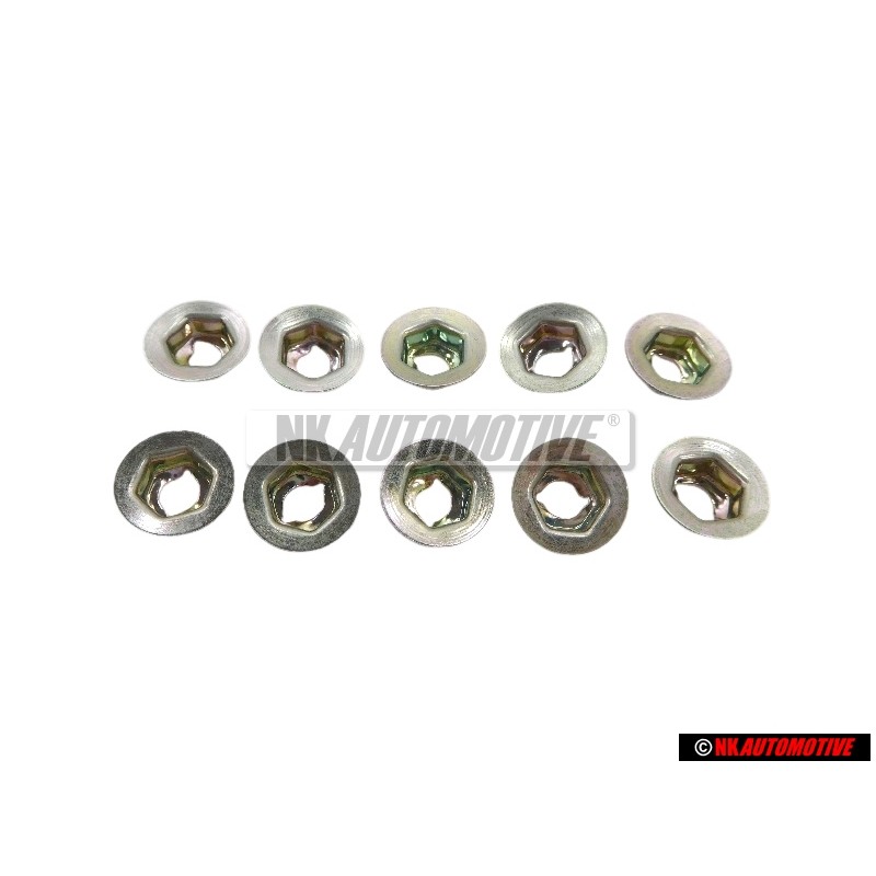 10x VW Original Mutter Laderaumabdeckung Ablage Lautsprecher - N 0386011