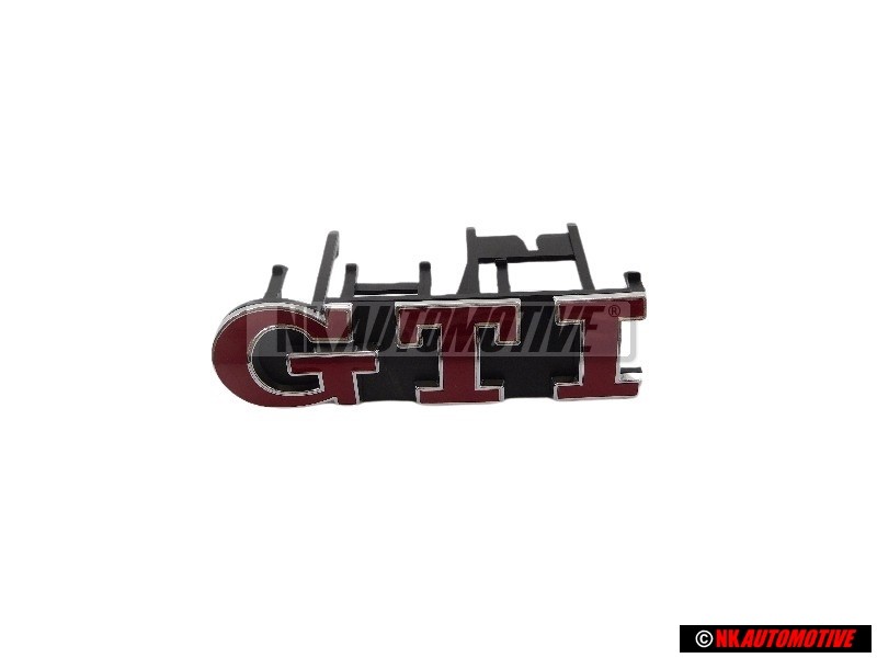 VW Original GTI Vorne Kühlergrill Emblem Schriftzug Rot - 1J6853679H JGS