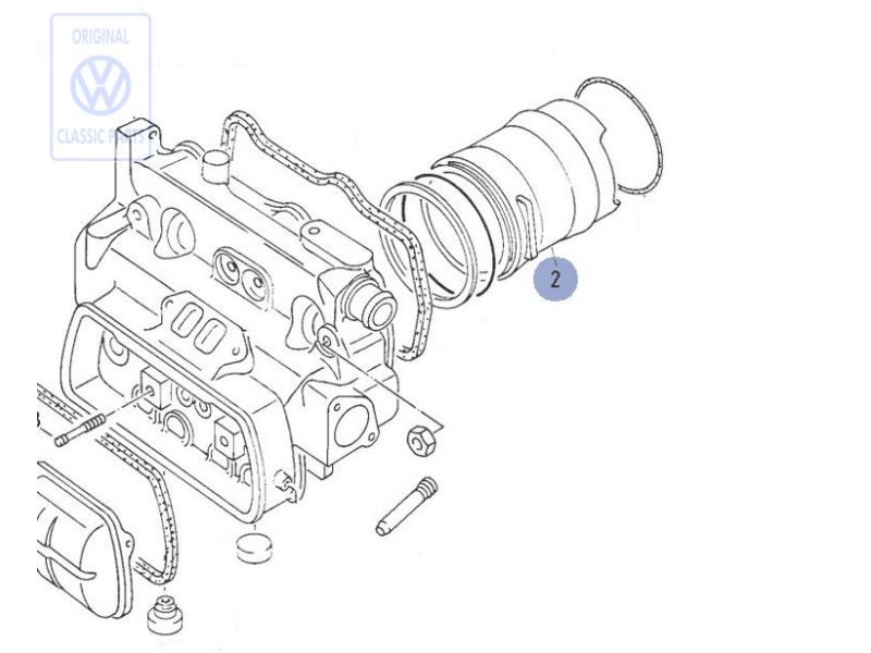 VW Original Zylinderlaufbuchse Rosa - 025101302A 003