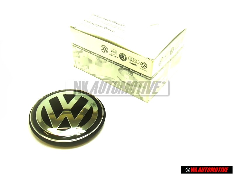 VW Original Emblem Schwarz/Gunbowder - 1H6853630D DLW
