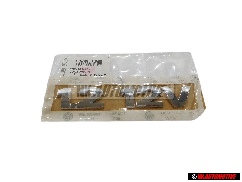 VW Original 1.2 12V Hinten Schriftzug Emblem Logo Chrom - 03E103929