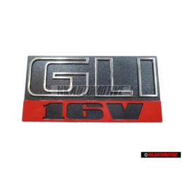 VW Original GLI 16V Vorne Kühlergrill Emblem Schriftzug Schwarz Rot - 165853679E
