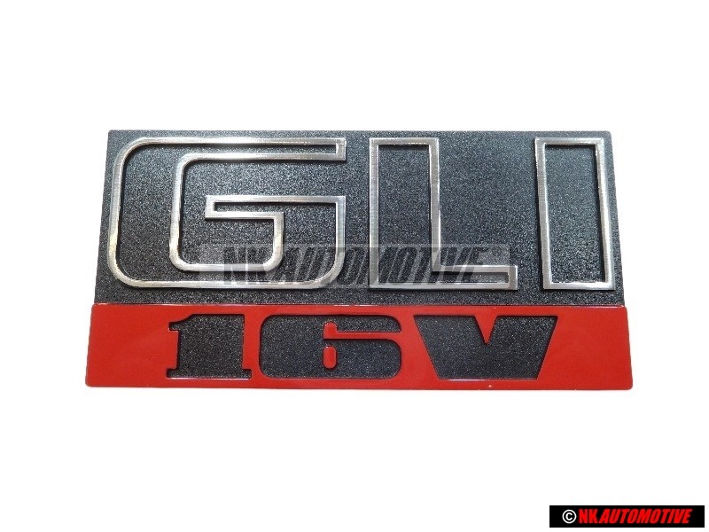 VW Original GLI 16V Vorne Kühlergrill Emblem Schriftzug Schwarz Rot - 165853679E