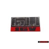 VW Original GLI 16V Vorne Kühlergrill Emblem Schriftzug Schwarz Rot - 165853679E