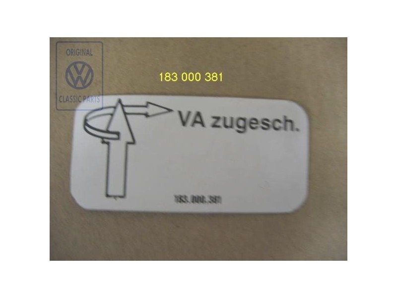 VW Original Hinweisschild - 183000381