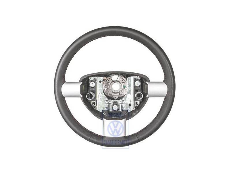 VW Original Lenkrad (Leder) Schwarz/Rot - 1C0419091BTTBH