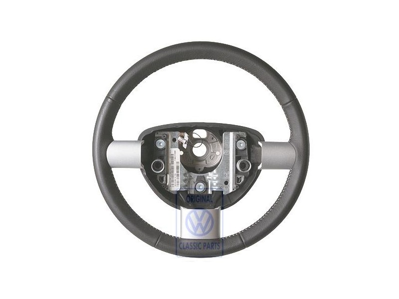 VW Original Lenkrad (Leder) Schwarz/Weiss - 1C0419091DCYXX